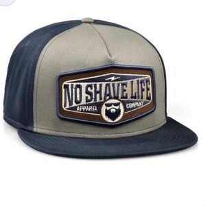 NEW Bolt No Shave Life Beard Supply Trucker Snapback Hat- Navy/Tan